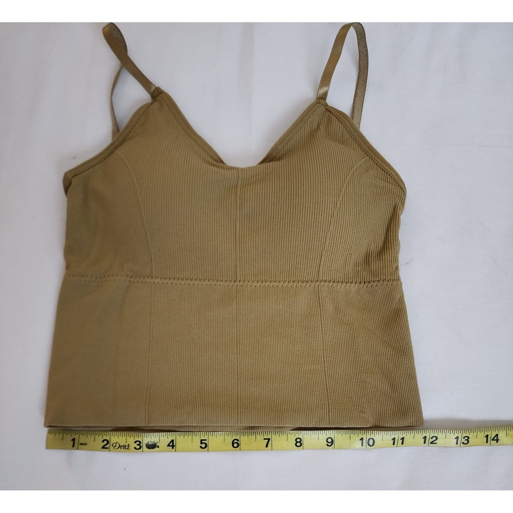 Set Of 3 Women's Ribbed U-Shaped Back Crop Top Bra- Black, Blue & Beige NWOT - Picture 7 of 8